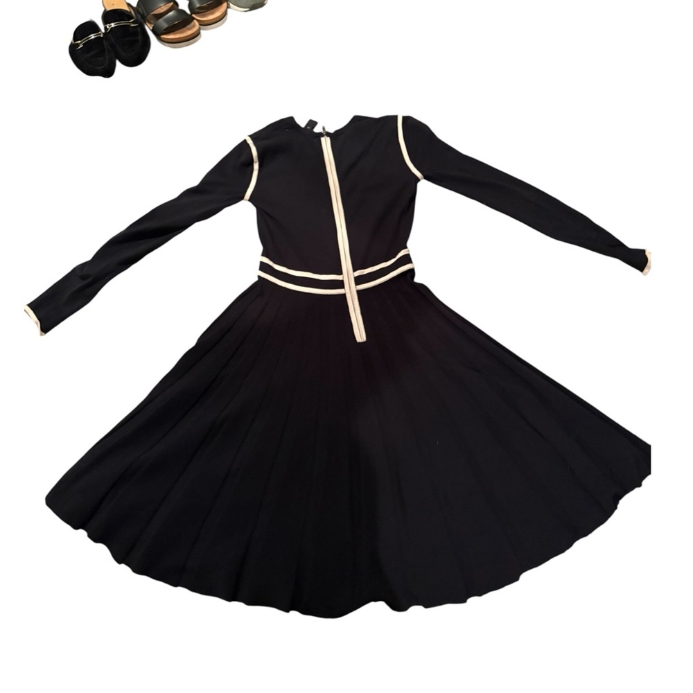 Marc By Marc Jacobs Black & Cream Midi Dress with Pleats | XS - Picture 4 of 6